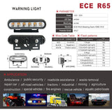 Handxen 6 LEDs High Intensity Red Blue Emergency Strobe Lights for Police Law Enforcement Vehicles Truck Grille Surface Mount Hazard Warning Flash Light 10 Patterns