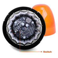Handxen Compact Design Rotating LED Beacon Light for Tractor Truck 12V/24V DC (Amber)