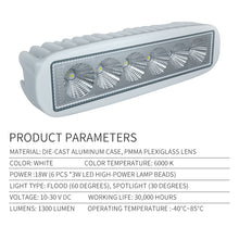 Handxen Boat Deck Light LED 18W 1600LM — Marine T-Top Spreader Flood Light | IP68 | 12V 24V