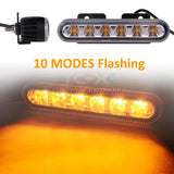 Handxen 6 LEDs High Intensity Red Blue Emergency Strobe Lights for Police Law Enforcement Vehicles Truck Grille Surface Mount Hazard Warning Flash Light 10 Patterns