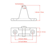Handxen 2 PCS Marine Boat Deck Hinge Mount Bimini Top Fitting Hardware 316 Stainless Steel Fitting Deck Hardware