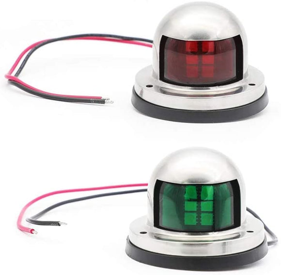 Handxen 2 pcs Marine Boat Yacht Light 12V Stainless Steel LED Bow Navigation Signal Port And Starbosrd Lights For Pontoons Sailing Fishing