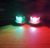 Handxen 2 pcs Marine Boat Yacht Light 12V Stainless Steel LED Bow Navigation Signal Port And Starbosrd Lights For Pontoons Sailing Fishing