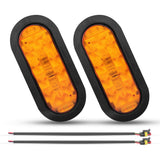 Handxen 6'' Amber LED Trailer Tail Lights DOT certified Grommet & Plug Included IP67 Waterproof Park Turn Trailer Lights for RV Trucks ( US Local Shipping Available)