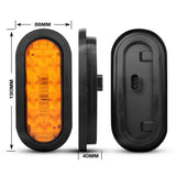 Handxen 6'' Amber LED Trailer Tail Lights DOT certified Grommet & Plug Included IP67 Waterproof Park Turn Trailer Lights for RV Trucks ( US Local Shipping Available)