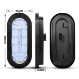 Handxen 6''Clear White LED Trailer Tail Lights DOT Certified Grommet & Plug Included IP67 Waterproof Reverse Back Up Lights for RV Trailer Trucks (US Local Shipping Available)